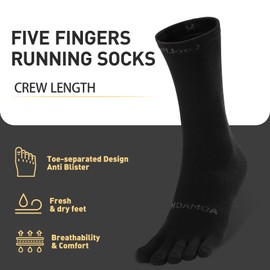 YABAIKE Toe Socks Liner Crew Socks for Men Women Coolmax Running Socks 3 Pairs Five Finger Socks