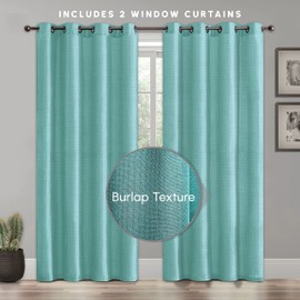 Elegant Comfort Blackout Grommet Top Curtains - 2 Panels Set - Window Treatment, Thermal Insulated, Room Darkening, Energy Saving Window Drapes for Living Room (Set of 2) - W54 X 63inch, Blue