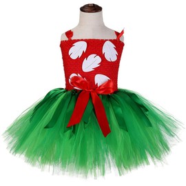 Tutu Dreams Summer Hawaiian Red Green Tutu Dress for Girls 1-12Y with Tropical Fern Leaf Headband Luau Outfits Birthday Party Gifts