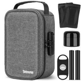 Smell Proof Bag with Lock, Smell Proof Container Stash Box + 2 Smell Proof Baggies and More Accessories, Activated Carbon Lining(Grey)