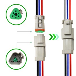 PLUXPAER 14 AWG DT Connector Kit, 2 3 4 pin Automotive Waterproof Electrical Connectors + Electrical Disconnect Plier,14 Gauge Wire Male and Female Quick Connect Harness for Car Truck Boat