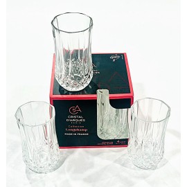 Cristal D'arques Longchamp highball 4 Crystal Glasses 12-oz