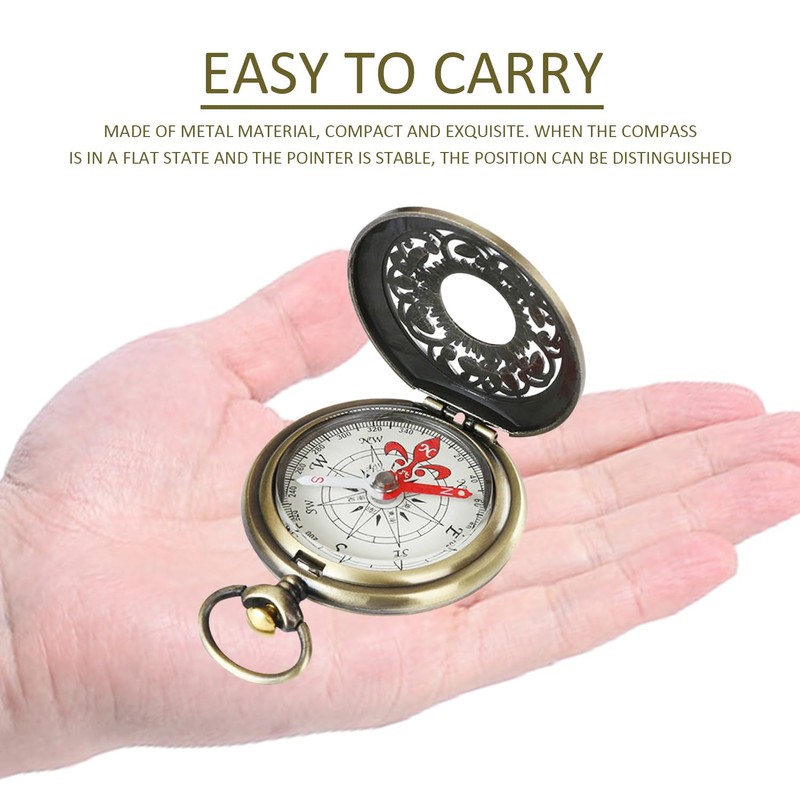1 Pocket Watch Compass And 1 Pocket Watch Chain, Metal