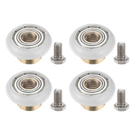 PATIKIL 20 mm Drawer Castors, Set of 4 Nylon Positioning Pulley Small Drawer Rollers, Replacement Wheel with Spring Ring and Screw Bolts for Filing Cabinet Rails, White