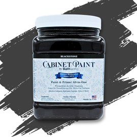 Bathworks Cabinet & Furniture Paint - Satin Finish, Easy Application, Low-VOC, Durable, Made in USA (Blackstone, 1 Quart)