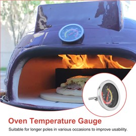 2 Pcs BBQ Grill Thermometer Gauge Dial 1.65" 42mm,Charcoal Smoker Barbecue Grill Thermometer Stainless Steel BBQ Temperature Gauge Compatible with Weber Charbroil Kamado Outback and More