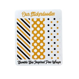Bumble Bee Inspired Pen Wraps from Made By R And R (3 Sets)