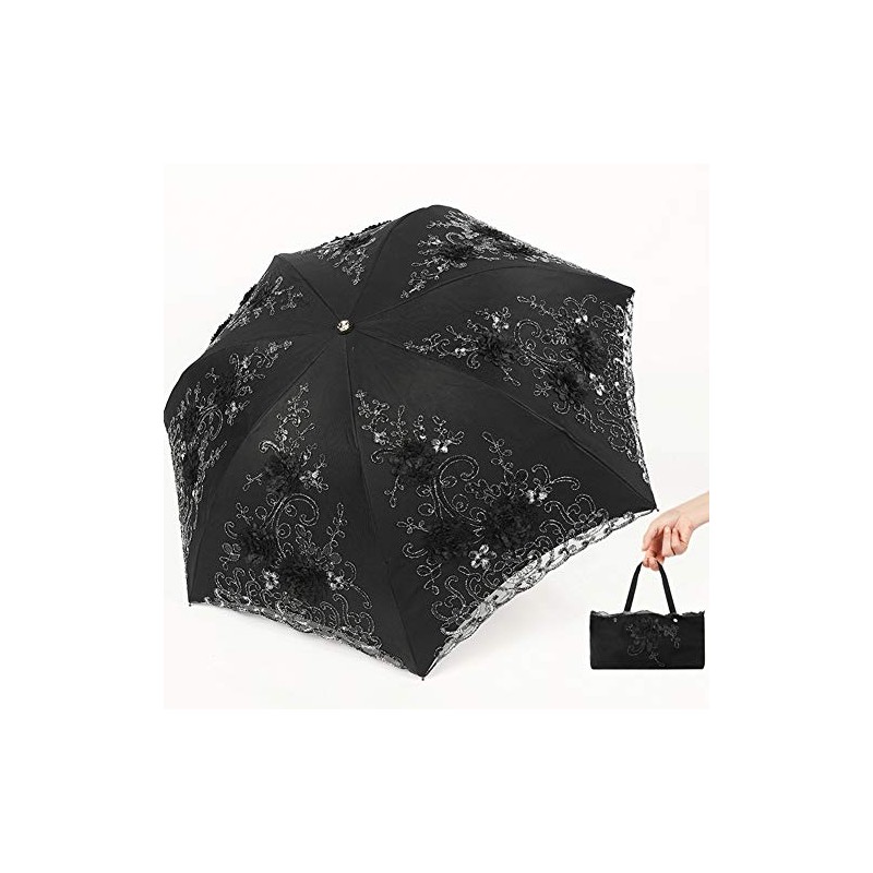 Honeystore Vintage Lace UV Sun Parasol Folding 3D Flower Embroidery