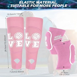 Ramede Volleyball Knee Pads and Volleyball Arm Sleeves with Protection Pad Forearm Elbow Sleeve with Thumb Hole Volleyball Accessories Gear for Girls 