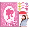 QISOLIY Pin The Crown on The Princess Party Game, Pink
