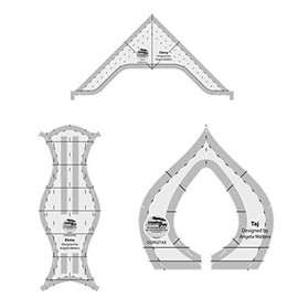 Creative Grids - Juego de 3 herramientas para acolchar a máquina, Taj, Elvira, Chevy - Diseñado por Angela Walters