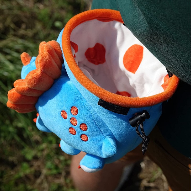 Chalkbag dinosaur for rock climbing