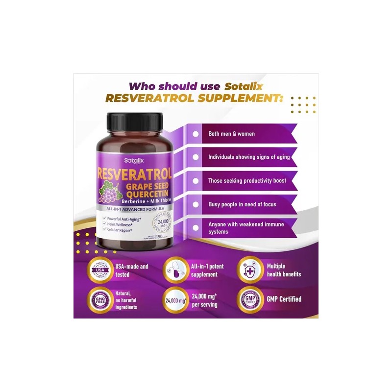 Resveratrol + Semilla De Uva + Quercetina + Berberina