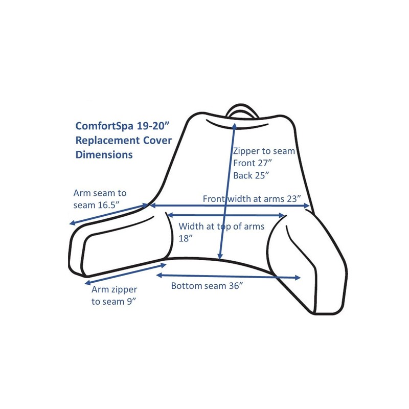 ComfortSpa Reading Pillow Replacement Cover for 19 inch Back Rest