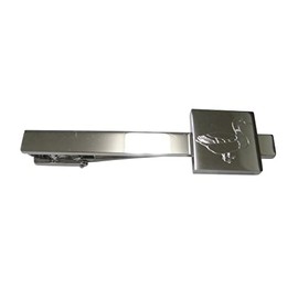 Silver Toned Square Etched Mallard Duck Bird Tie Clip