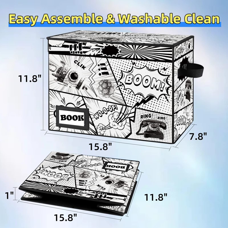 YNSZAS Collection Comic Book Storage Boxes, Protector Organizer 15.8" X