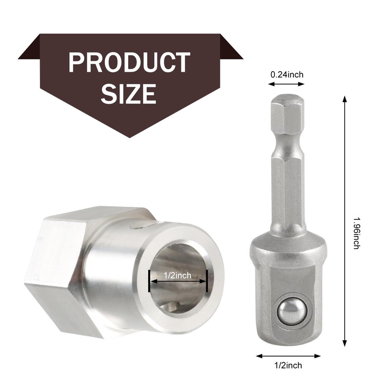 Arwrilt Trailer Jack Drill Adapter, Stainless Steel Top Wind Trailer