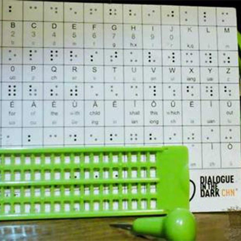 Braille Writing Slate and Stylus, 4 Lines 28 Cells