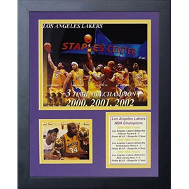 Legends Never Die 2000-2002 Los Angeles Lakers Three Peat Champions Collage Photo Frame, 11" x 14", (12337U)