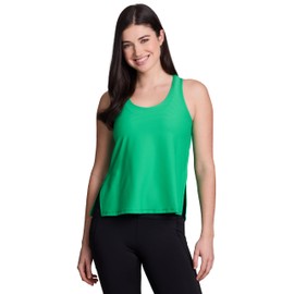 RBX Active Women's Breathable Closed Mesh Workout Top, Lightweight Quick Drying Gym Tank Top with Side Vents Shadow Stripe Green