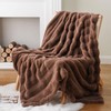 Battilo Brown Faux Fur Throw Blanket, Rabbit Fur Blanket for