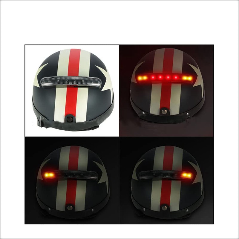 Riloer 12V 5W LED Motorcycle Wireless Helmet Light Kit, Waterproof