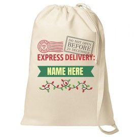 Express Delivery Custom Santa Bag: Canvas Laundry Bag