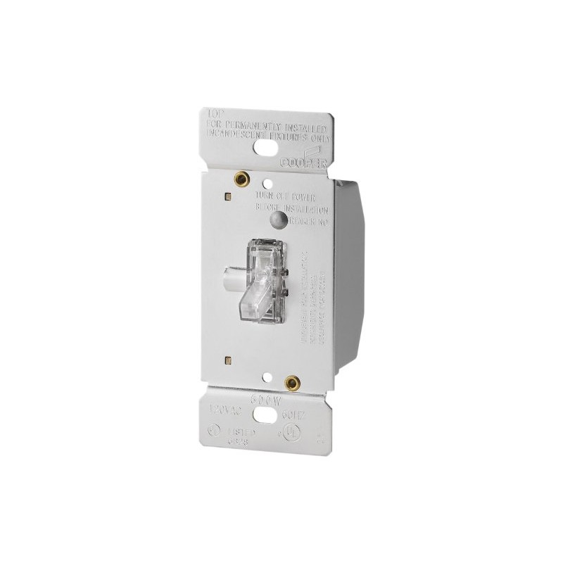 EATON Wiring TI306L-K 600-Watt 120-Volt Single-Pole/3-way Lighted Incandescent/Halogen Toggle Dimmer