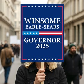 Winsome Earle-Sears For Virginia Governor 2025 Election Sign, Political Campaign Sign, Governor Election 2026 Race Poster Sign