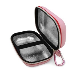 CASEMATIX Pink Compact Insulated Asthma Inhaler Travel Bag Case Compatible with Chamber Inhaler Spacer, Masks and More - Does Not Fit Spacers Longer Than 6.25 inches, Includes CASE ONLY