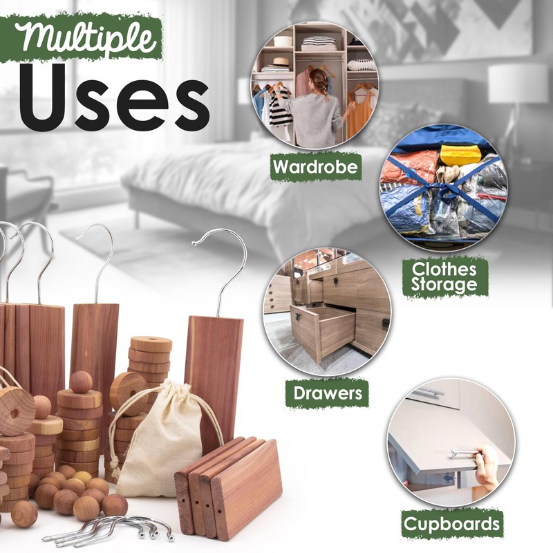 ecoKiwi Cedar Blocks for Clothes Storage Mega Bundle Box -