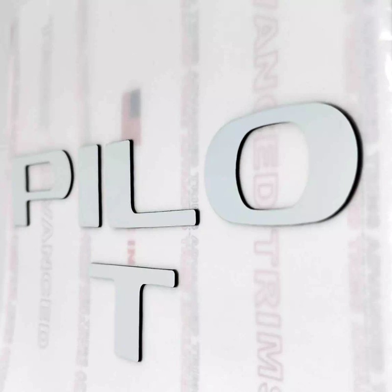 Advanced Trims White PILOT Letters PLASTIC Emblem Tailgate Rear Honda