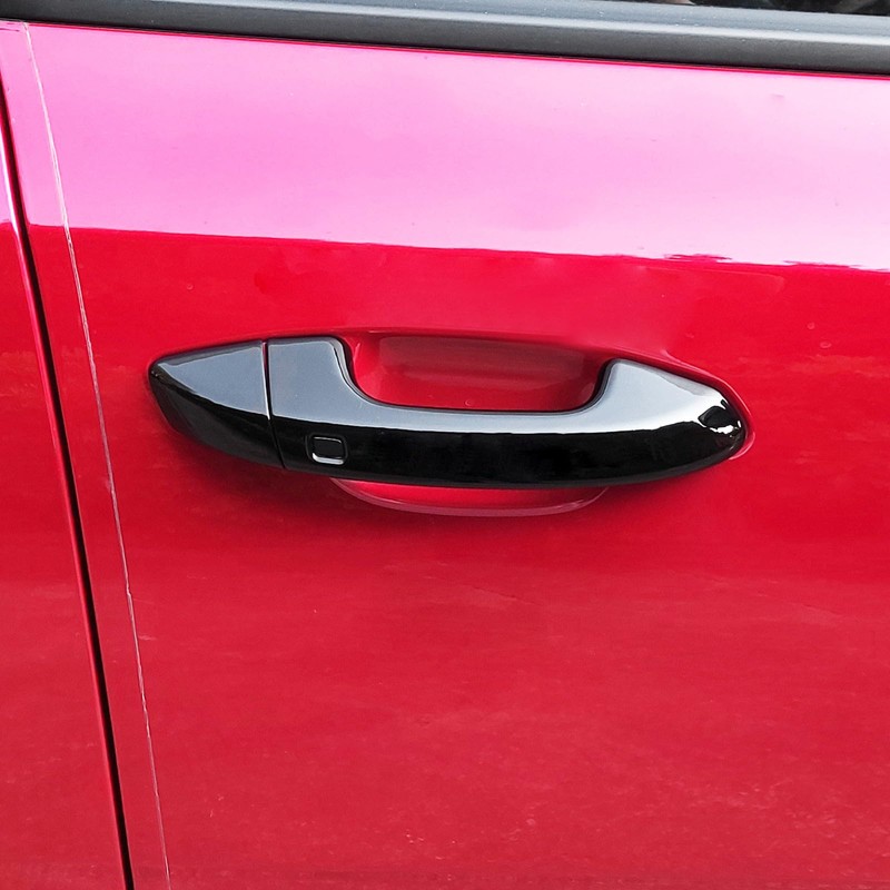 JUIVEEL 4Pcs Glossy Black Style ABS Car Exterior Door Handle