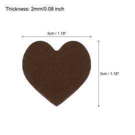 QUARKZMAN Heart Shaped Felt Pom Pom Hearts for Valentine's Day, Crafts, Crafts, 1 inch x 1 inch, Brown, Pack of 100