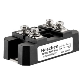 Heschen Single Phase Bridge Rectifier, MDQ-60A, 60A 1600V, Solid Wave, 4 Screw Terminals