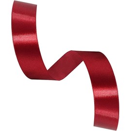 Burgundy Satin Ribbon 1 Inch x 25 Yards, Wine Red Solid Color Fabric Ribbon for Gift Wrapping, DIY Crafts, Hair Bows Making, Wreath, Wedding Party Decoration and Sewing Projects