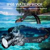 HECLOUD 3000 Lumens Super Bright Diving Headlamp IP68 Waterproof Dive