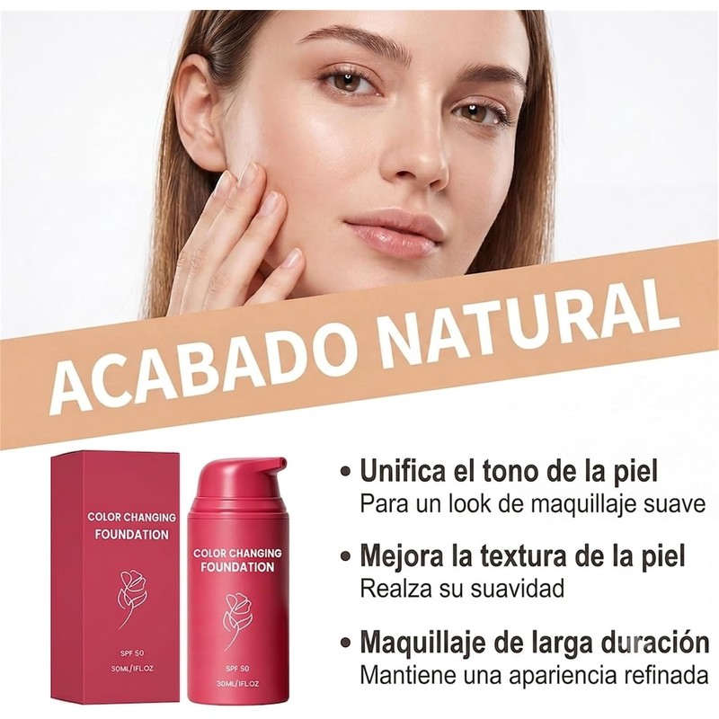 Base de Maquillaje Coreana que Cambia de Color para Pieles