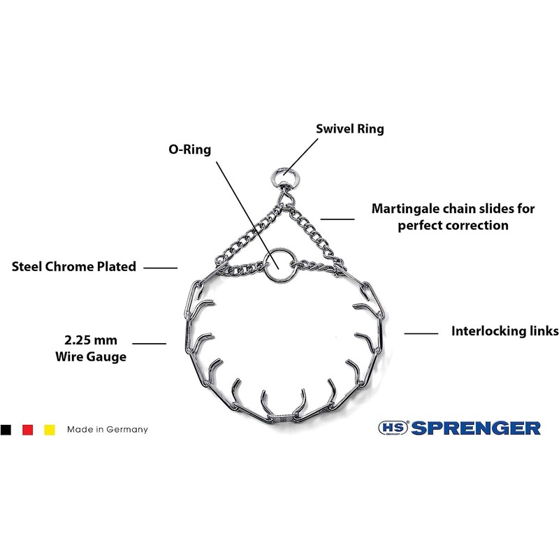 Herm Sprenger Prong Dog Training Collar Ultra-Plus Chrome Plated Steel