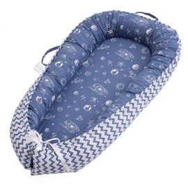 Baby Lounger - Infant Lounger for Newborn 0-24 Months, Breathable & Soft Baby Nest Cover, Portable Baby Bed for Home and Travel, Babies Essentials Gifts - Blue