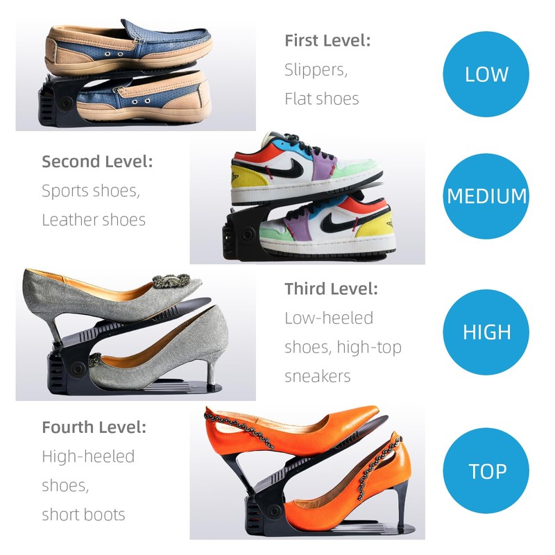 Yashong Shoe Slots Organizer, 20PCS Adjustable Double Layer Stack Shoe
