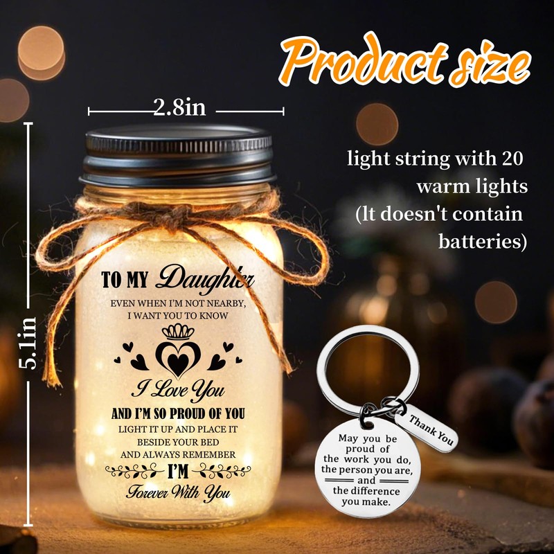 Birthday Gifts for Daughter, Mason Jar Night Light, Gifts for