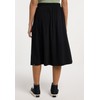 Reikko Knee-Length Skirt with Pockets and Thin Fabric Belt, black,