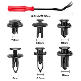 Hakoo Retenedores para Coche Clips Retainer Universal - 120Pcs Juego de Clips de Fijación para Coche para Panel de Puerta + 1pc Fastener Remover