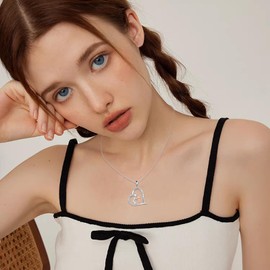 POPLYKE Mom Necklace from Daughter Sterling Silver Mom Daughter Necklace Mother Day Jewelry Gift for Women (daughter1)