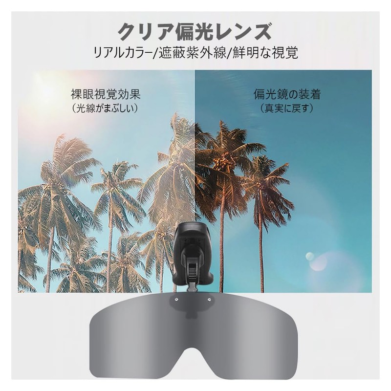 [Lukeyarm] Polarized Sunglasses Clip On Hat Sunglasses Hat Pop Up