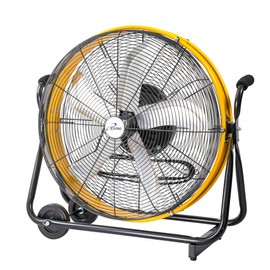 iLiving 24 Inch 3-Speed Orbital Internal Oscillating High Velocity Barrel Floor Fan for Office, Auto Shop, Garage, Workshop, Warehouse, 7800 CFM, Yellow