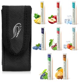 Wonder toothpicks with Flavor - 80 Individually Packaged toothpicks + 1 Leather case - Elegant Black Leather Cover - Belt Pouch for Our toothpicks (Leather case + 80-Single Pack)