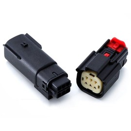 Molex 6 Pin Wire Connector, for Harley BLACK Waterproof, Sealed Kit, MX150 with CPA
