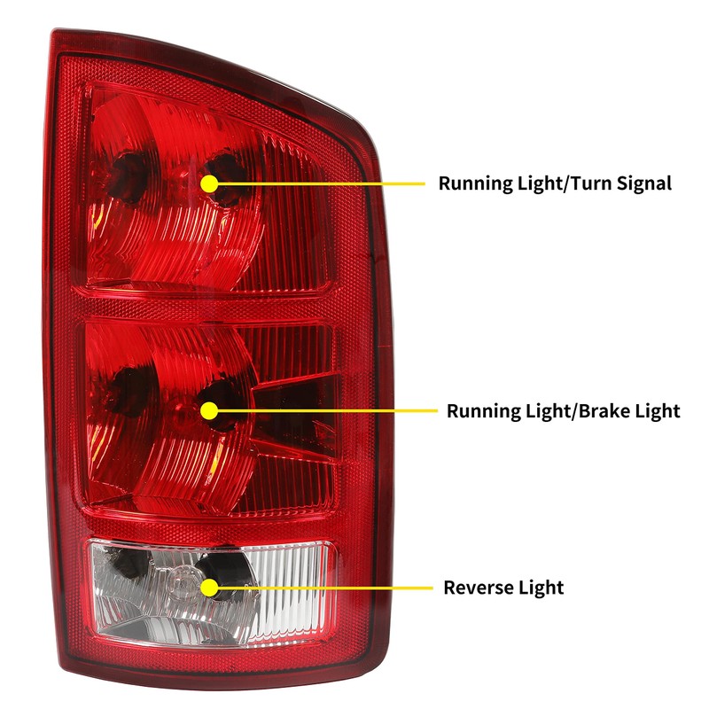HECASA Tail Light Compatible with 02-06 Dodge Ram 1500/03-06 Dodge